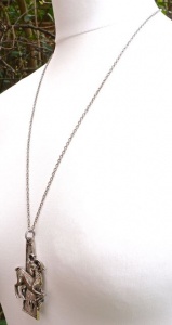 1970s Aries Zodiac Silver Tone Pendant Necklace